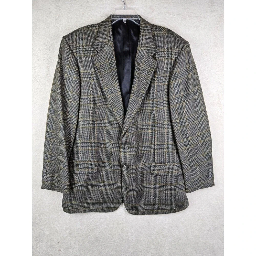 Mark Alexander Men's Houndstooth 100% Wool 2 Button Blazer Sport Coat 46L